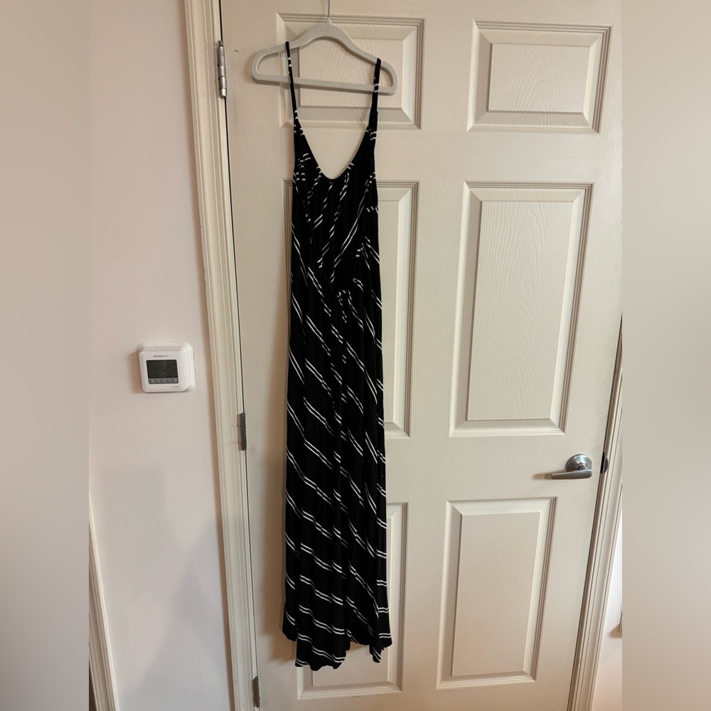 VICI Black and White Striped Maxi Dress
